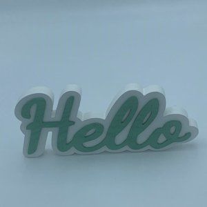 Farmhouse Hello Wood Painted Decor Sign